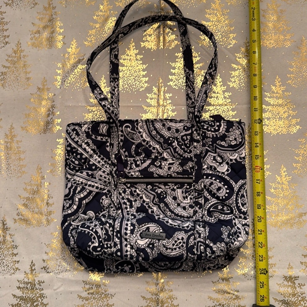 Vera Bradley Iconic Small Vera Tote Deep Night Paisley Neutral